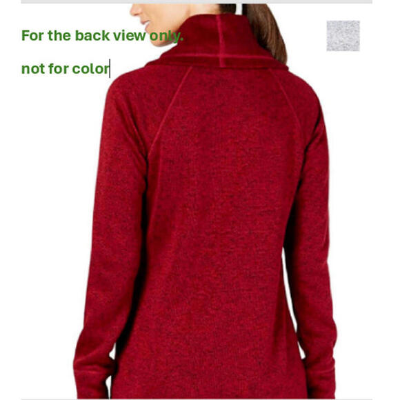 Ideology Women's Cowl-Neck Knit Fleece Pullover, White Heather, XXL - Picture 2 of 2